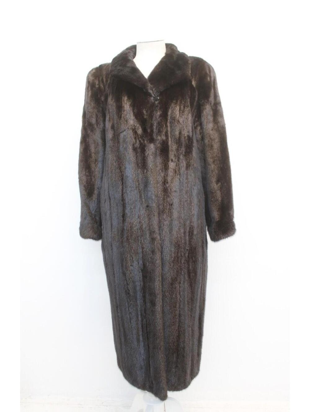 EXCELLENT DARK RANCH FEMALE MINK FUR COAT JACKET WOMEN WOMAN SIZE 10-12-14 L-XL